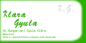 klara gyula business card