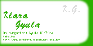 klara gyula business card